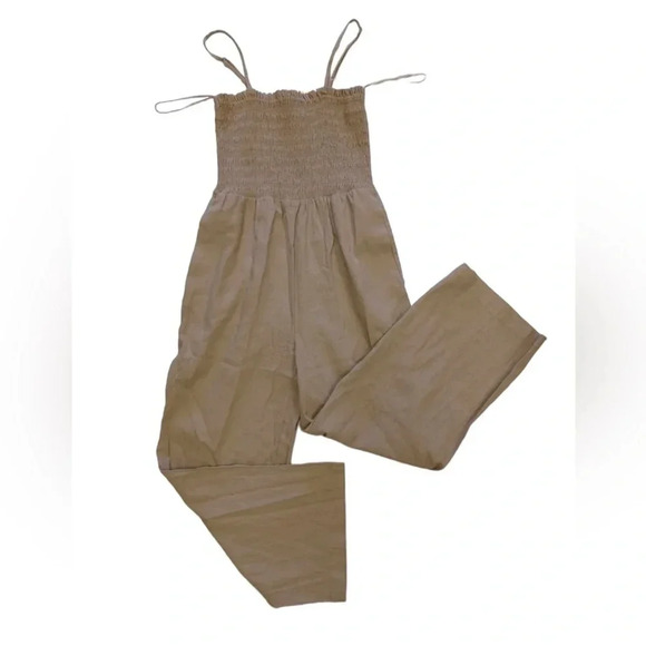 House Of Harlow Linen Blend Oatmeal Jumpsuit  Size XS - Picture 6 of 9
